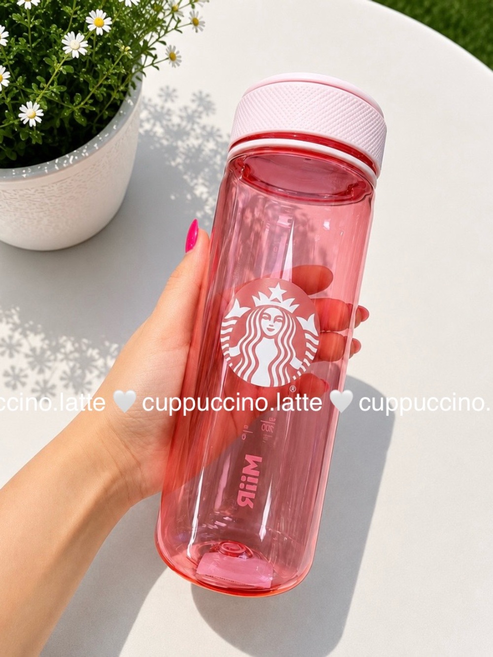 🩷NWT🍓Starbucks x MiiR Summer 2026 Pink Drink Transparent Plastic Water Bottle